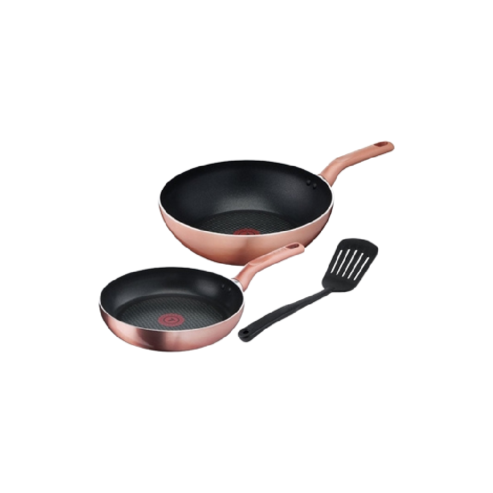 Cook & Shine 3-Piece Set (Frypan 24cm + Wokpan 28cm + Slotted Spatula) - Image 1