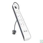 4 Outlets 2M Surge Protection Strip with 2 USB Ports BKN-BSV401SA2M