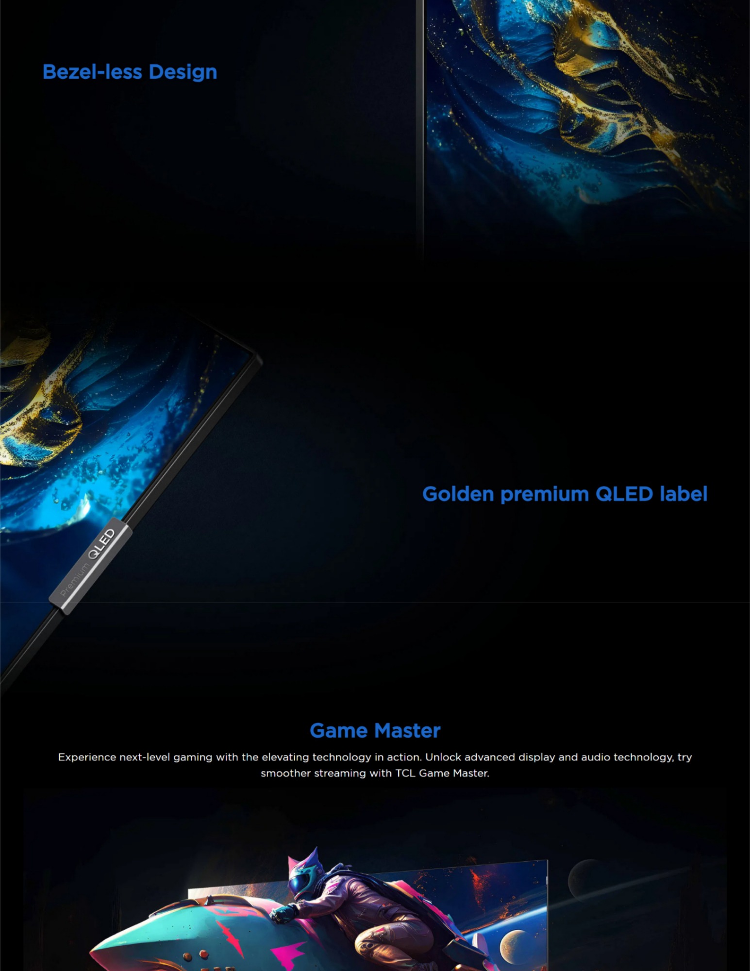 Premium QLED label highlighting flagship TV quality