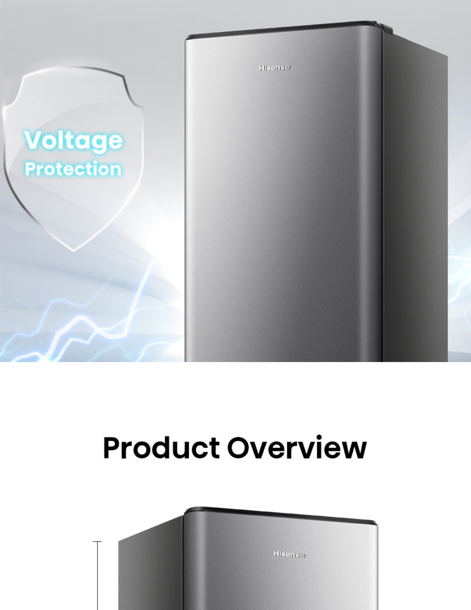 Voltage protection feature on Hisense single door fridge