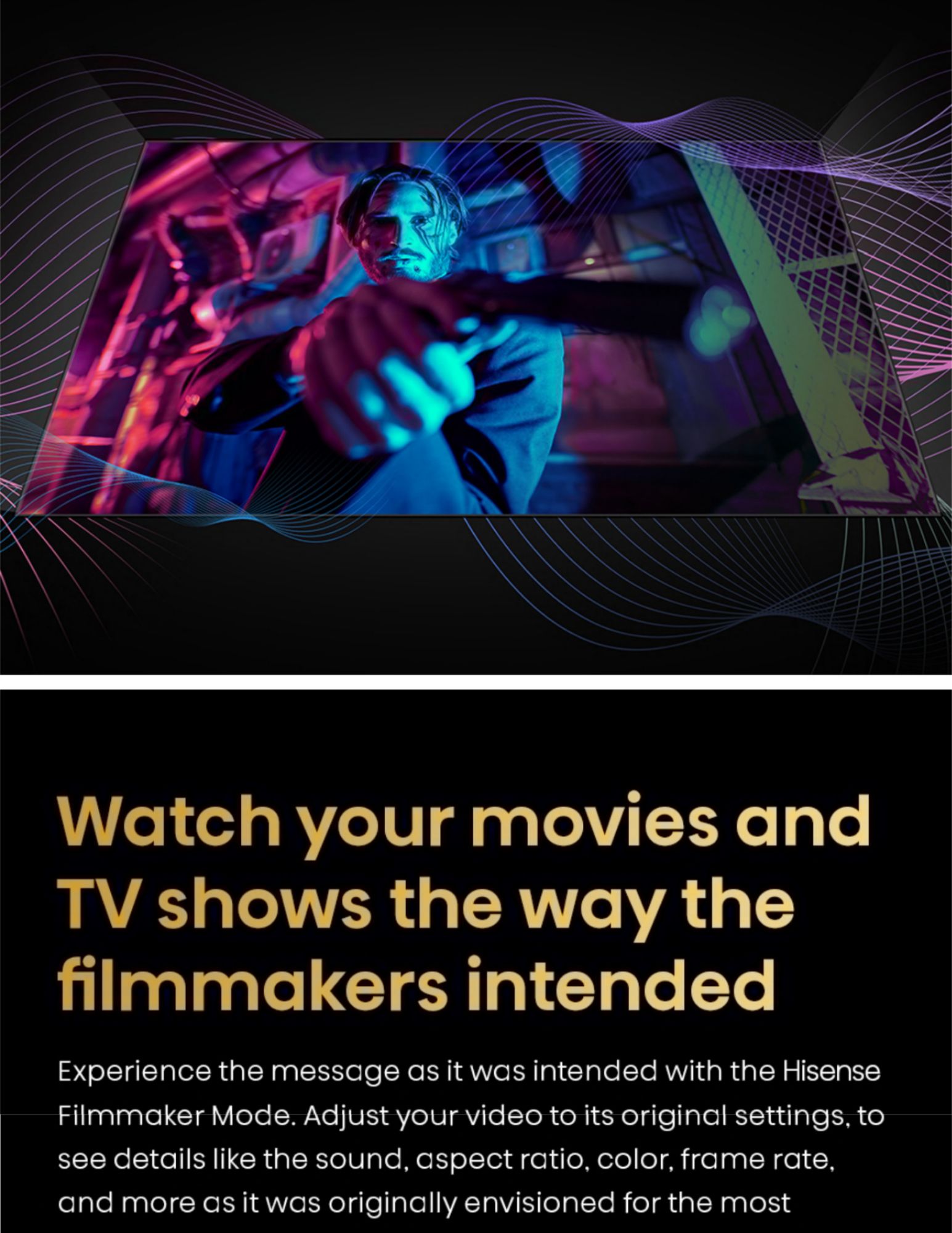 Immersive movie scene displayed with vivid color and depth