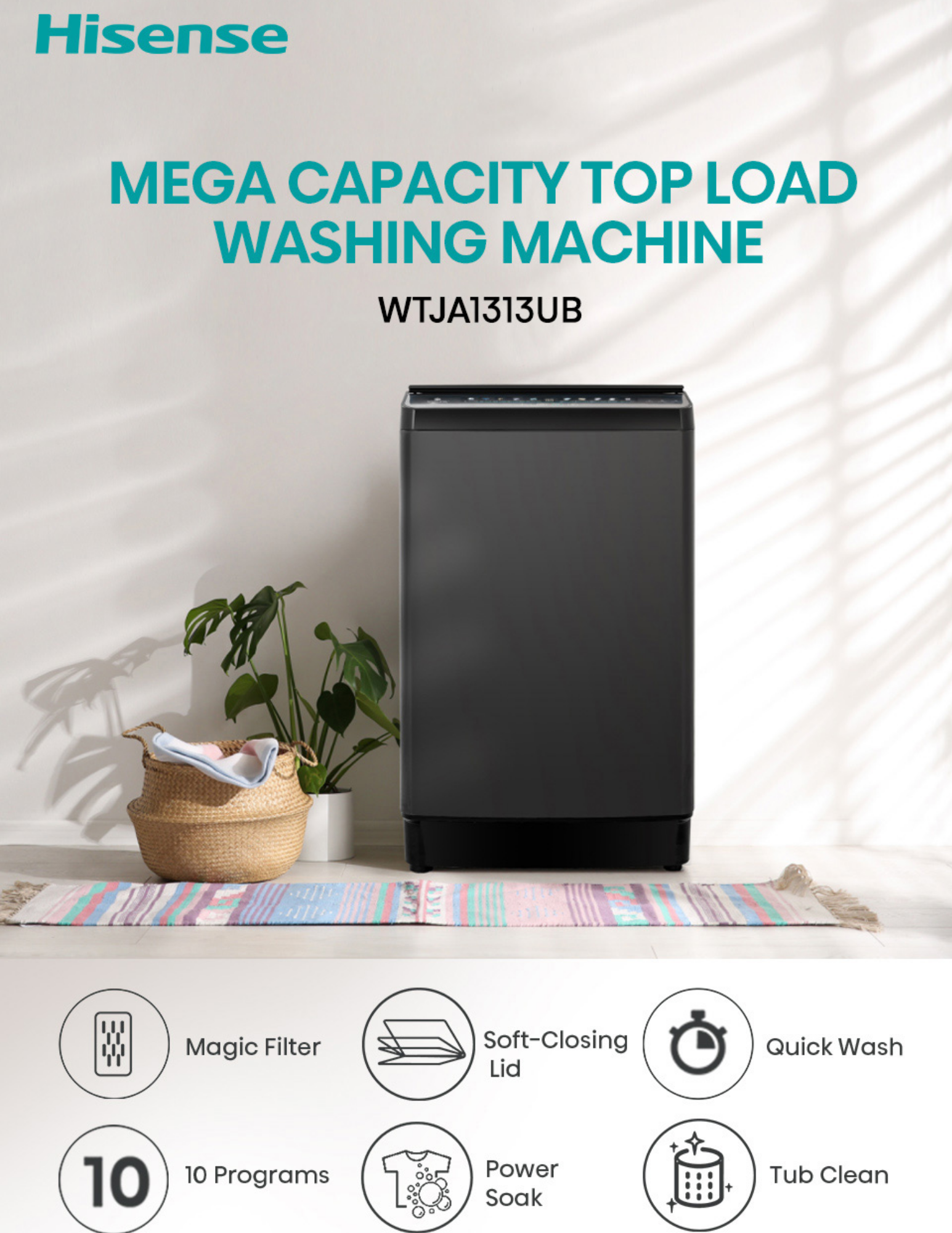 Hisense 13KG Top Load Washer