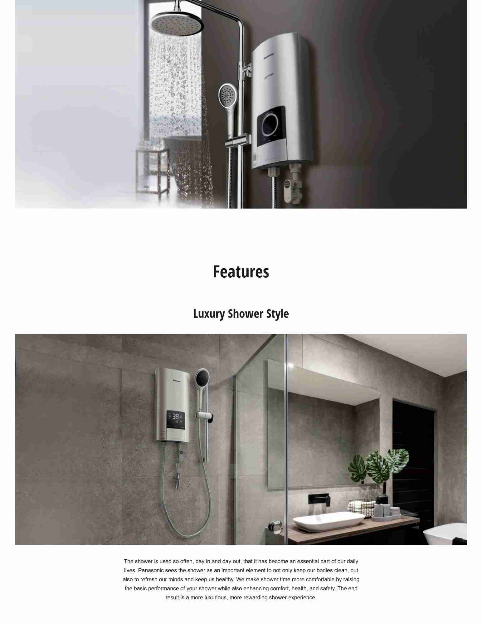 Features luxurious shower style in a modern bathroom setting.