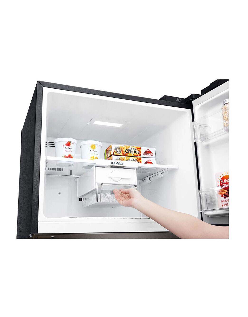 437L Top Freezer Fridge n Black Metal Finish - Image 3