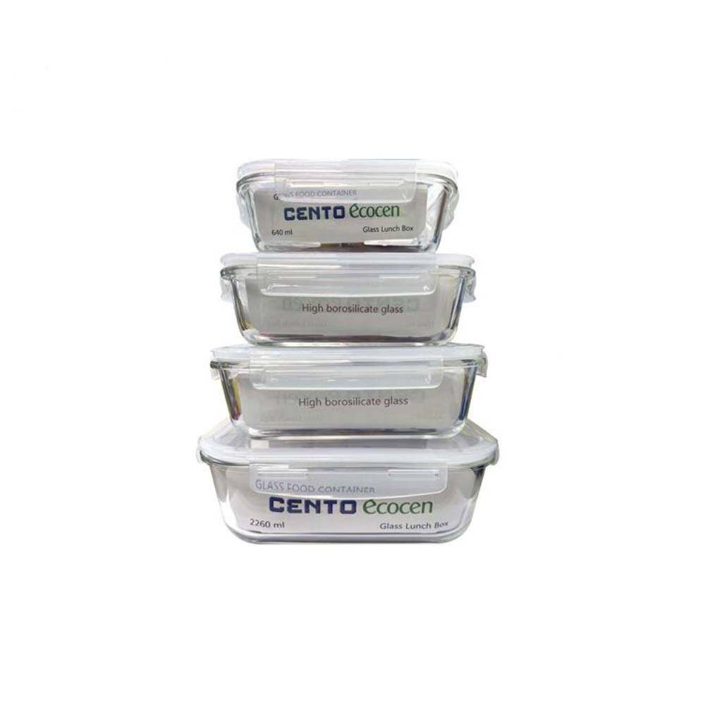 Cento Ecocen 4 in 1 Glasslock Food Container CT-ECOGS341FOC2 - Image 3