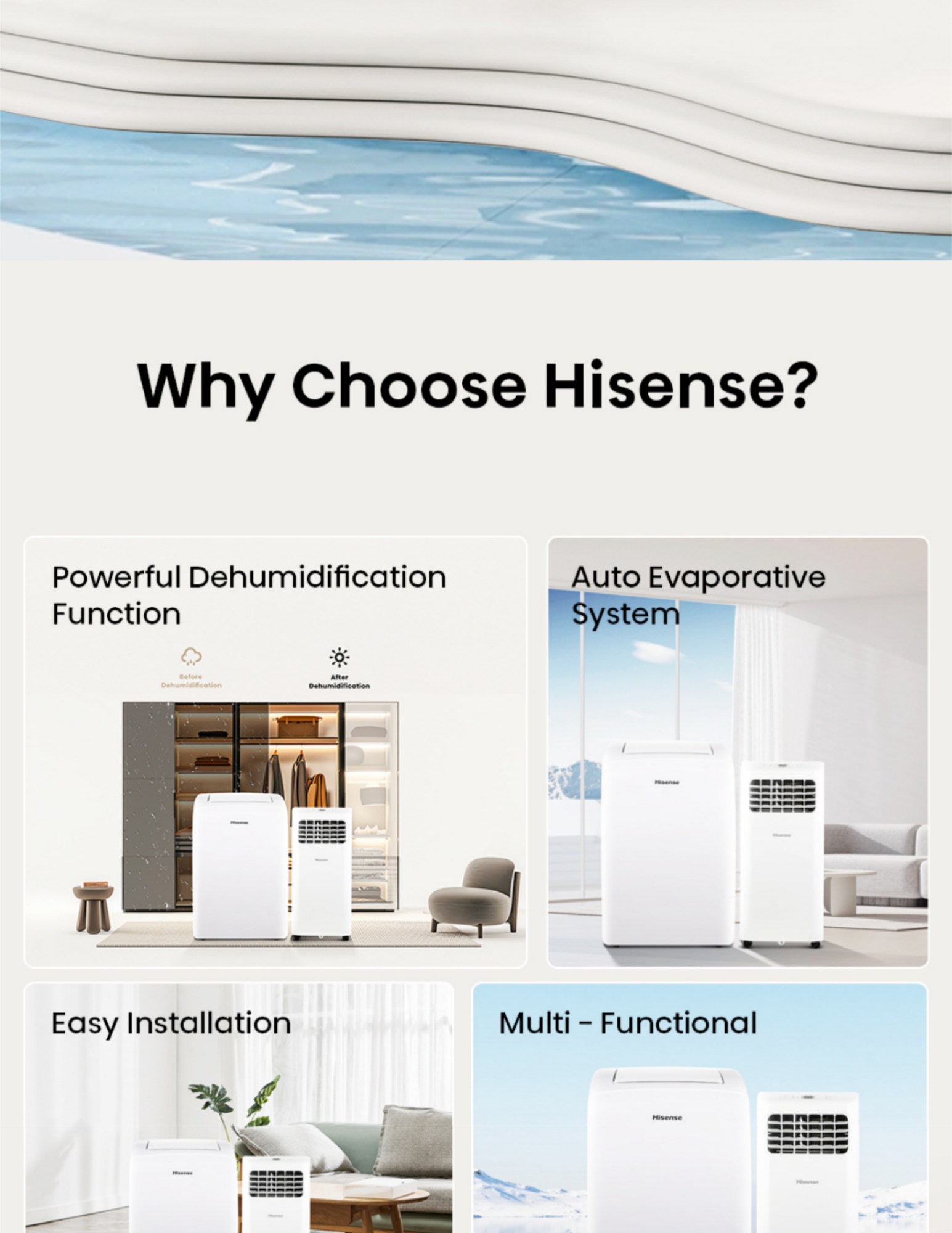 Why choose Hisense portable air conditioner key features