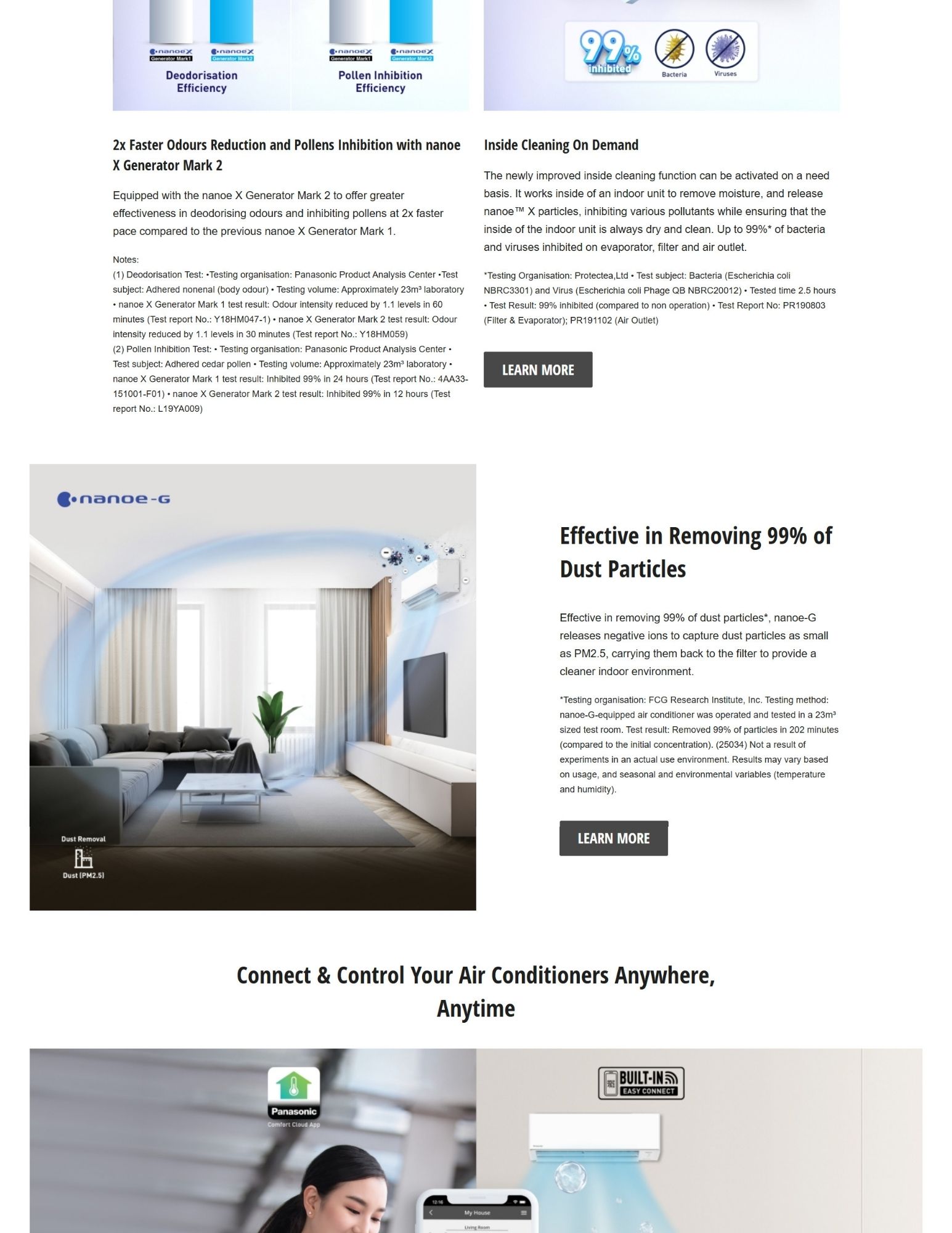 Panasonic nanoe X inside cleaning and odour reduction