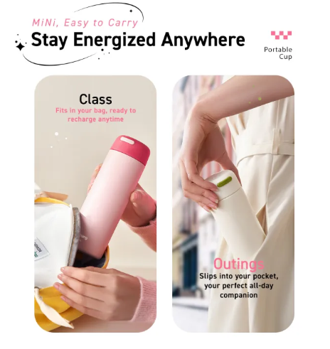 Joyoung Minimalist Stainless Steel Vacuum Bottle 450ml - Image 7