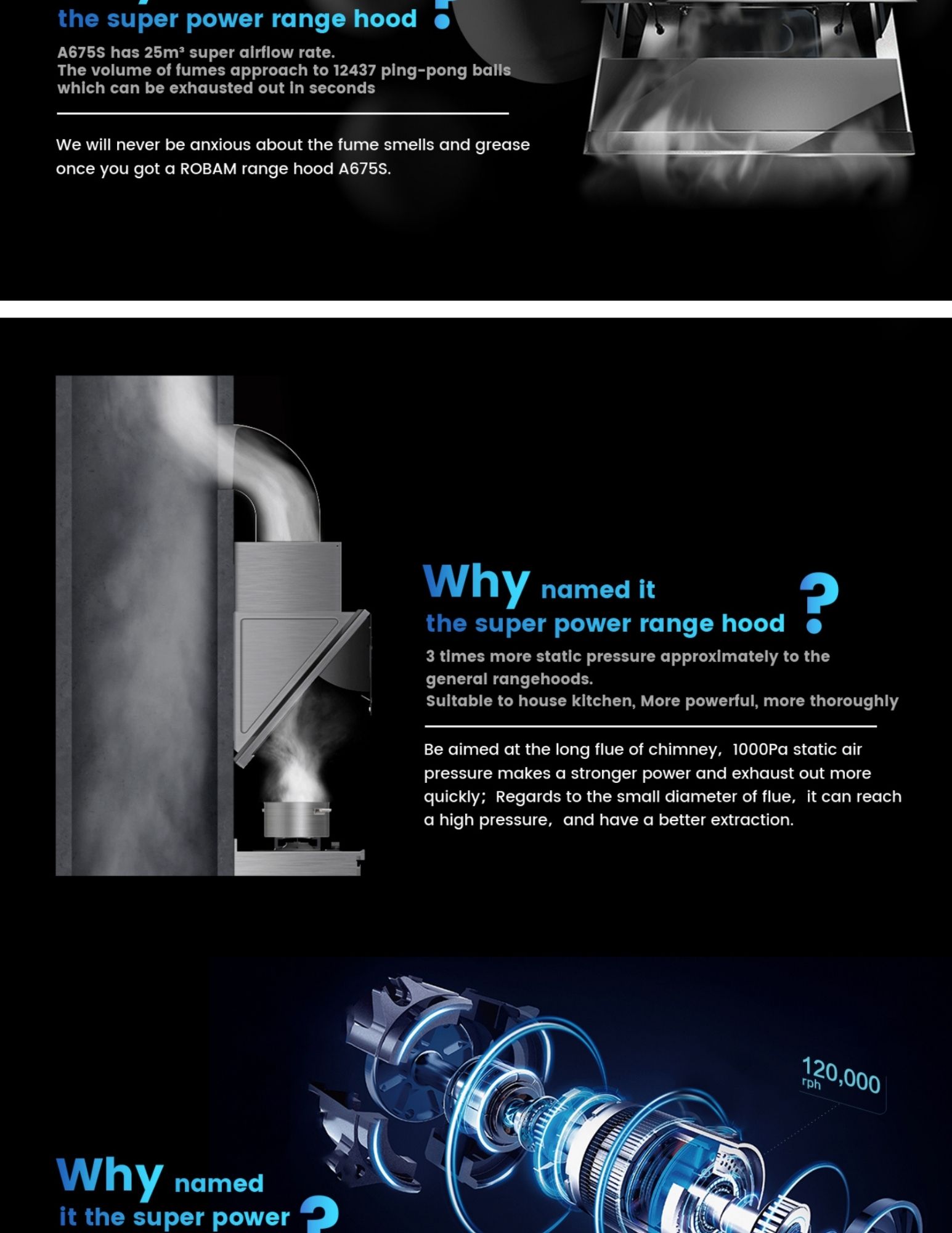High-pressure airflow system with powerful BLDC motor
