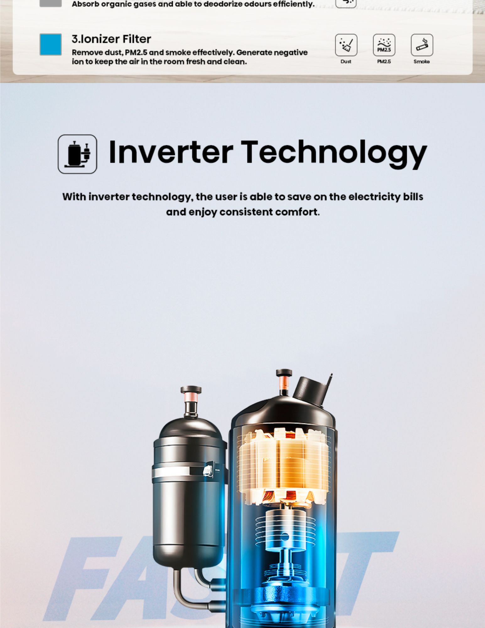 Hisense energy saving inverter air conditioner infographic