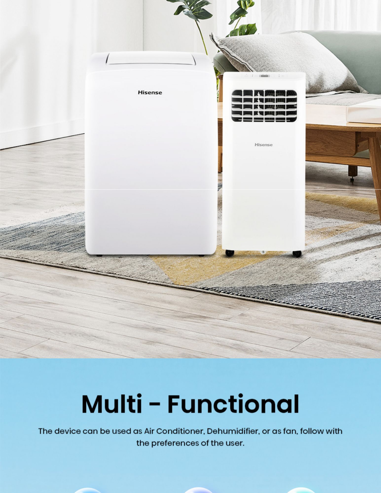 Hisense portable AC easy installation and mobility