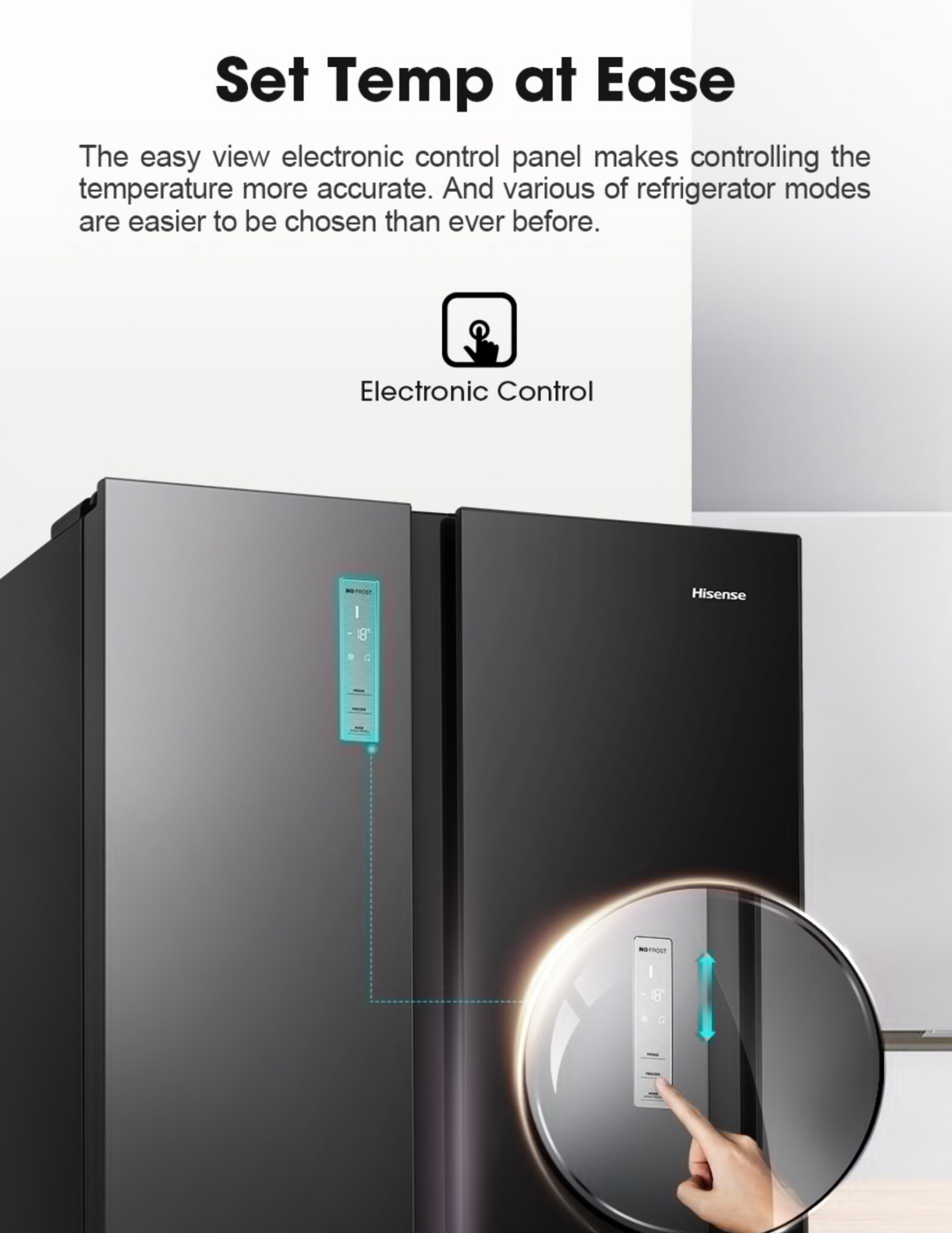 Hisense electronic control panel fridge temperature setting