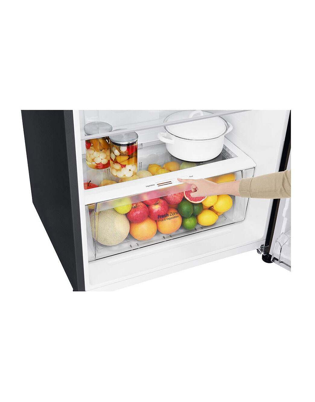 437L Top Freezer Fridge n Black Metal Finish - Image 6