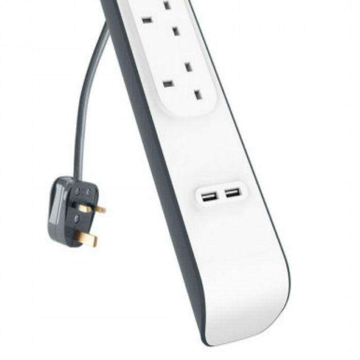4 Outlets 2M Surge Protection Strip with 2 USB Ports BKN-BSV401SA2M - Image 4