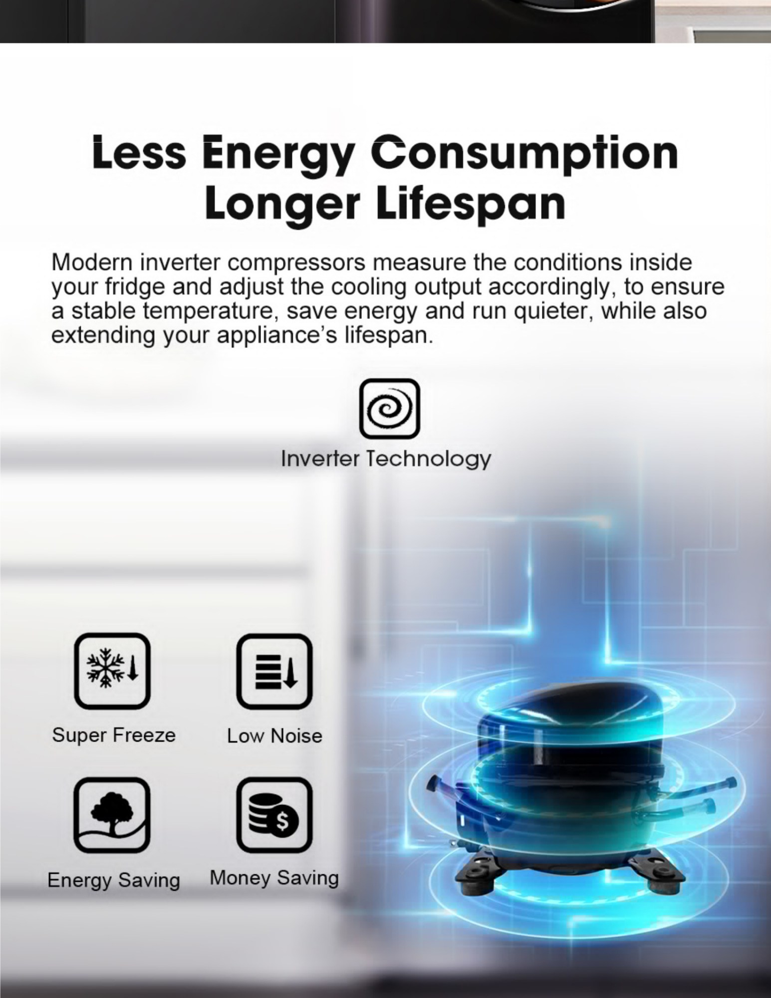 Hisense inverter compressor energy saving refrigerator