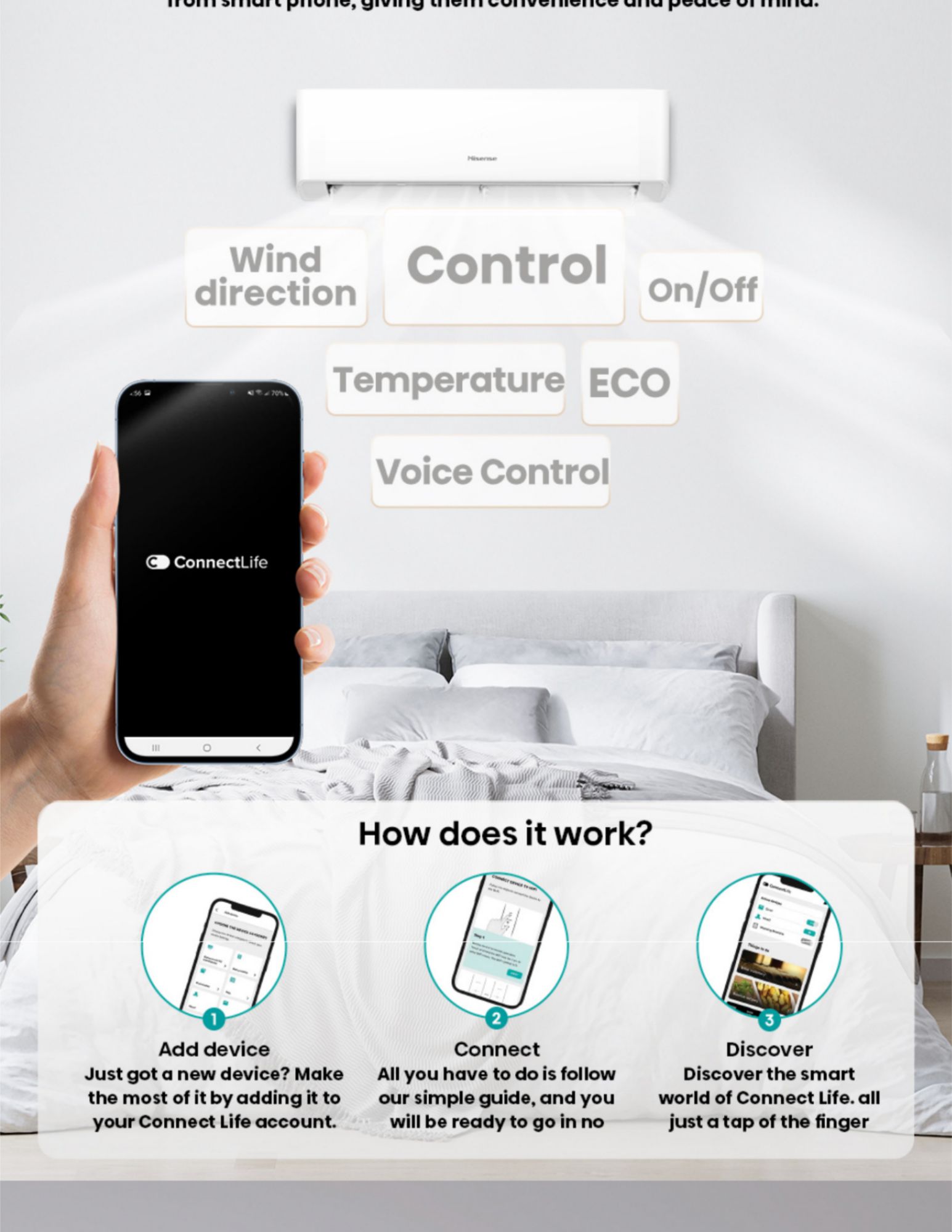 Hisense ConnectLife app setup add connect discover steps
