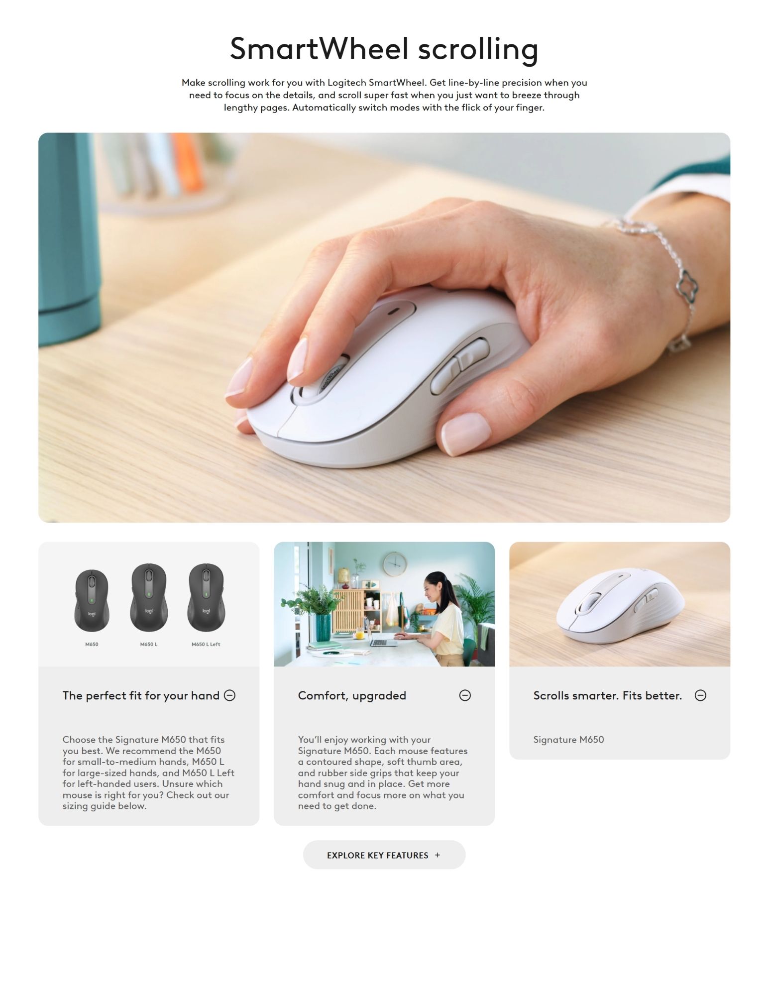 Logitech SmartWheel mouse for precise and fast scrolling