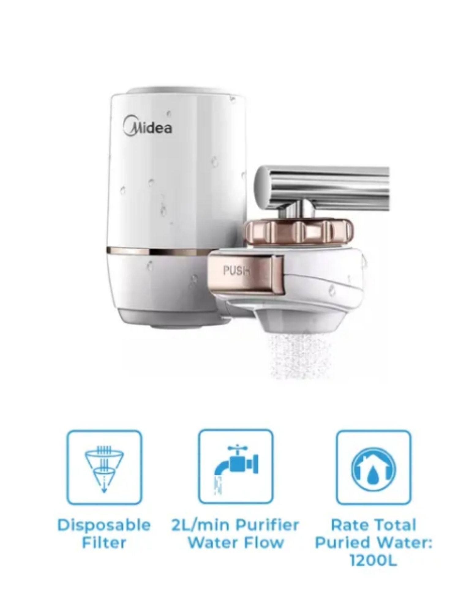 Midea water purifier with disposable filter design