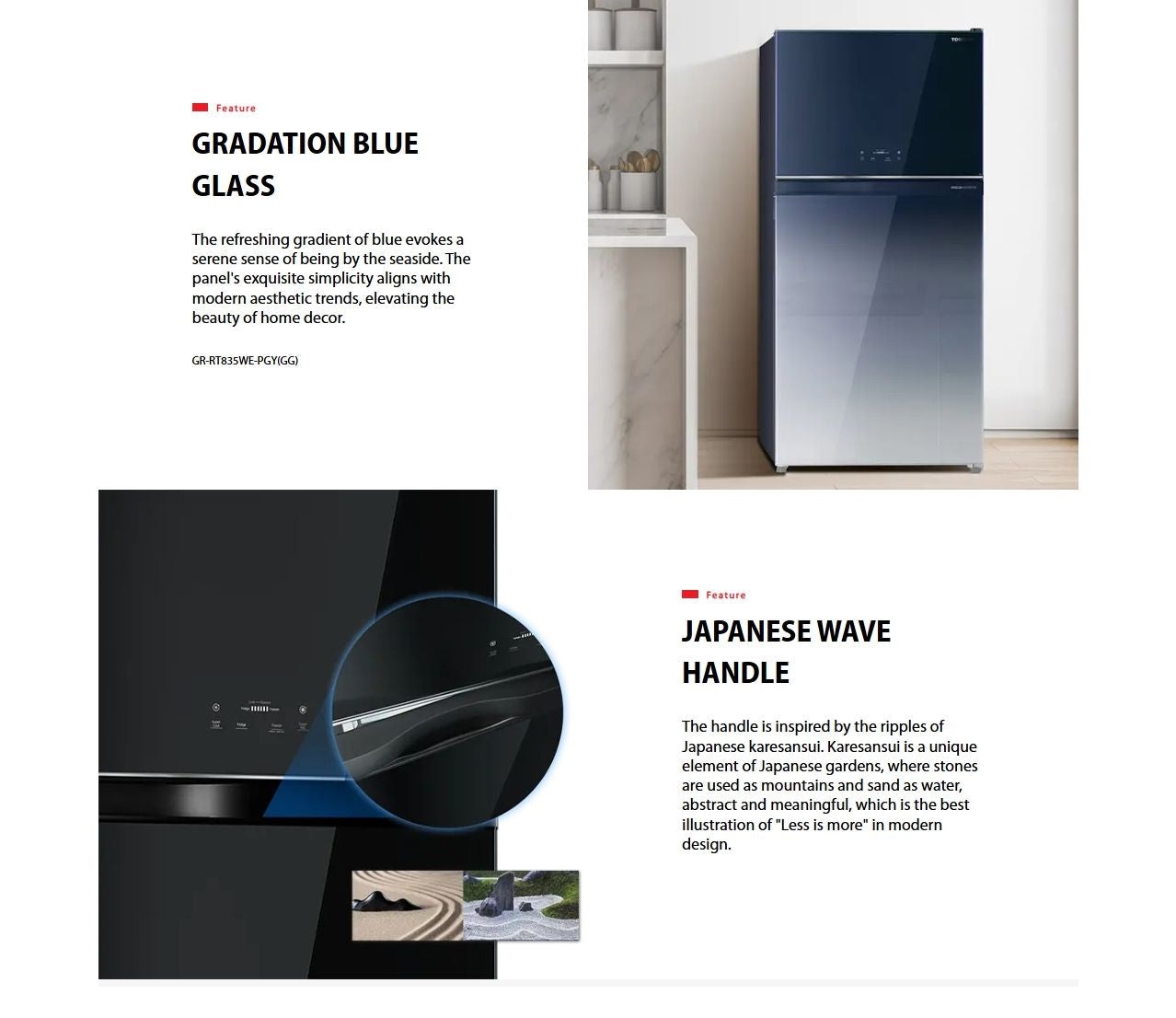 Black glass refrigerator with inverter, auto ice maker and exterior display