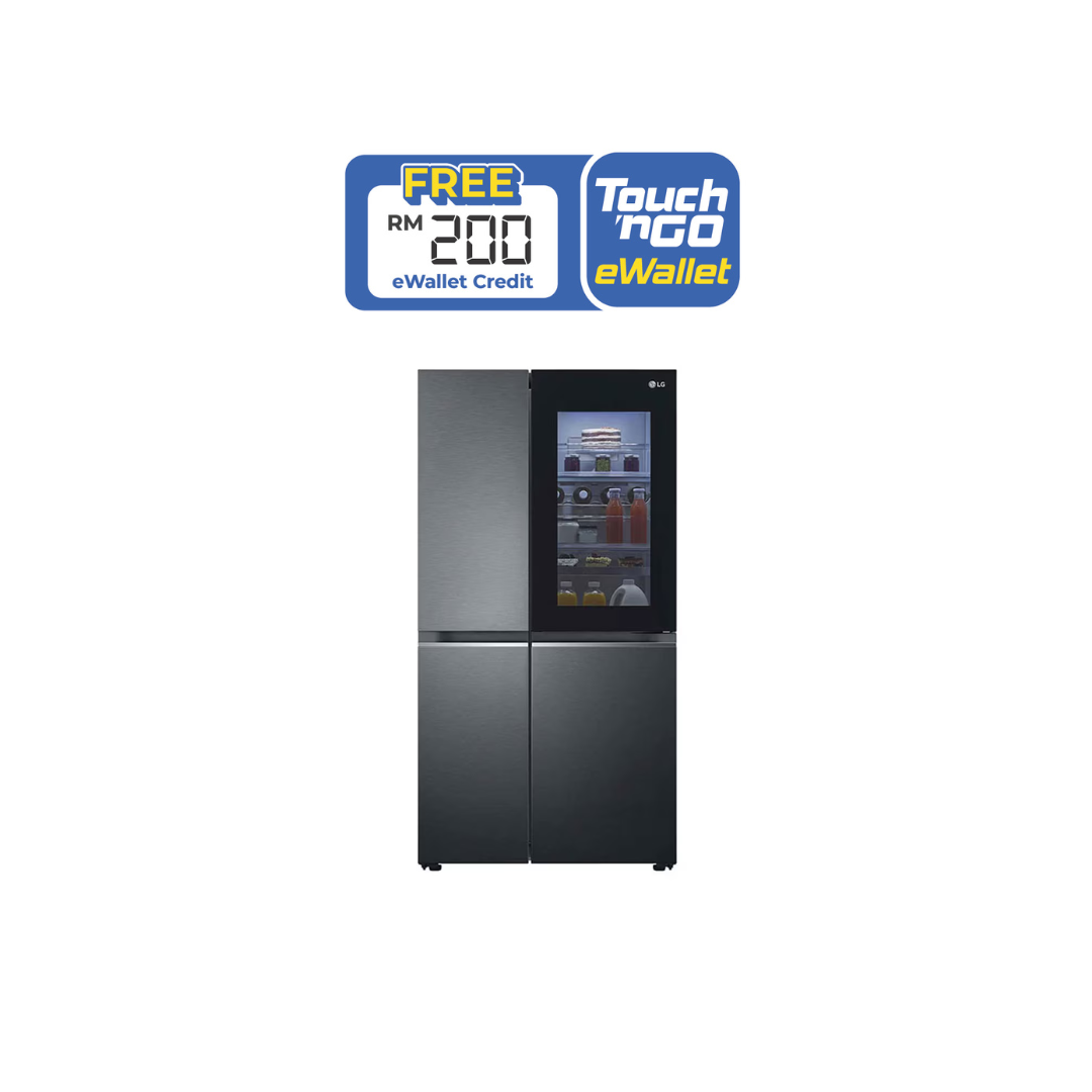 655L Side by Side Fridge in Matte Black Finish - Image 2