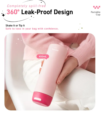 Joyoung Minimalist Stainless Steel Vacuum Bottle 450ml - Image 6