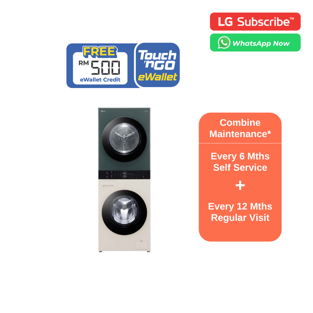 ff5248b9-3f1f-48f2-872f-c6b3f6c37fda 14kg/10kg Objet WashTower™ AllInOne Stacked Washer Dryer - Image 1