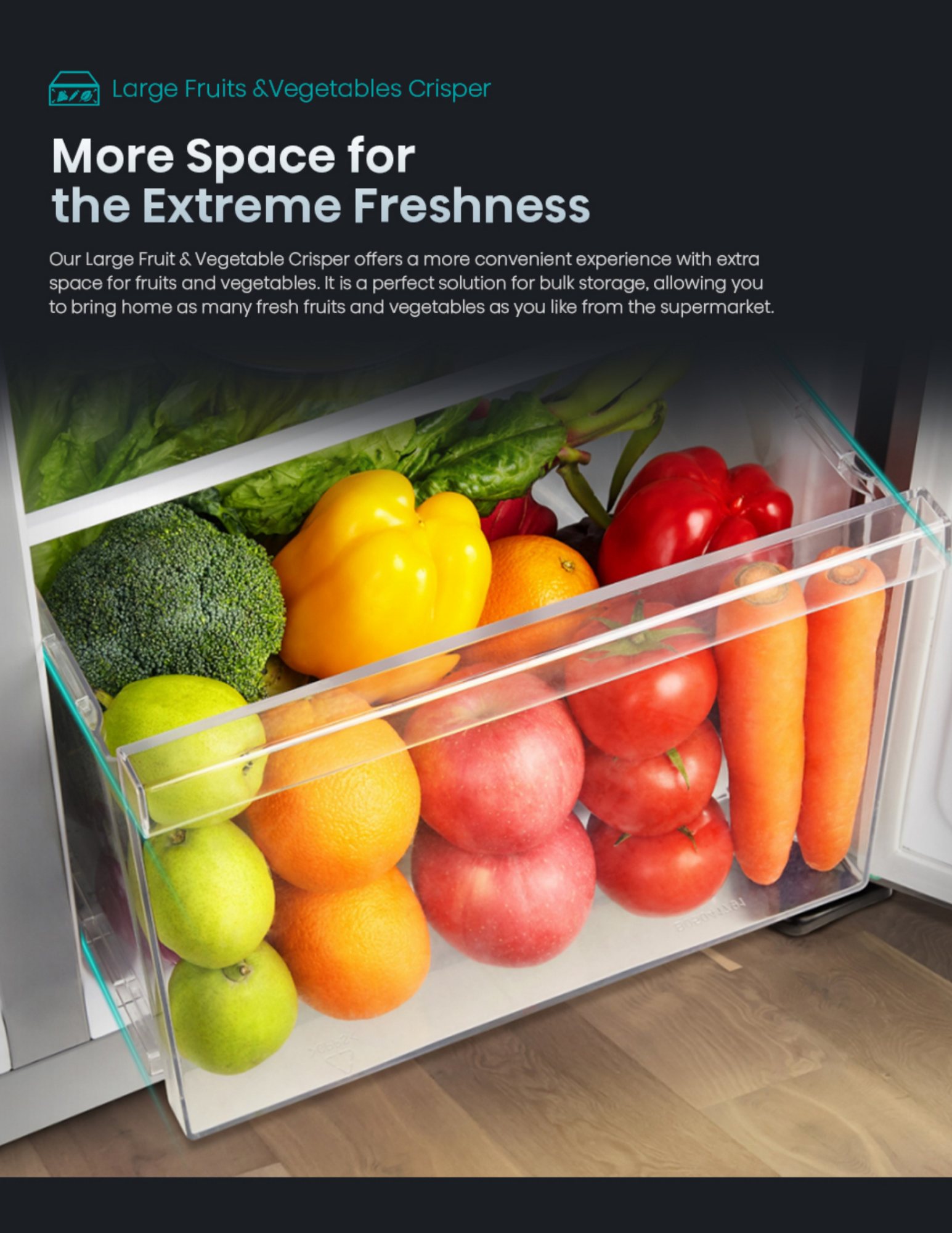 Hisense large fruit and vegetable crisper drawer