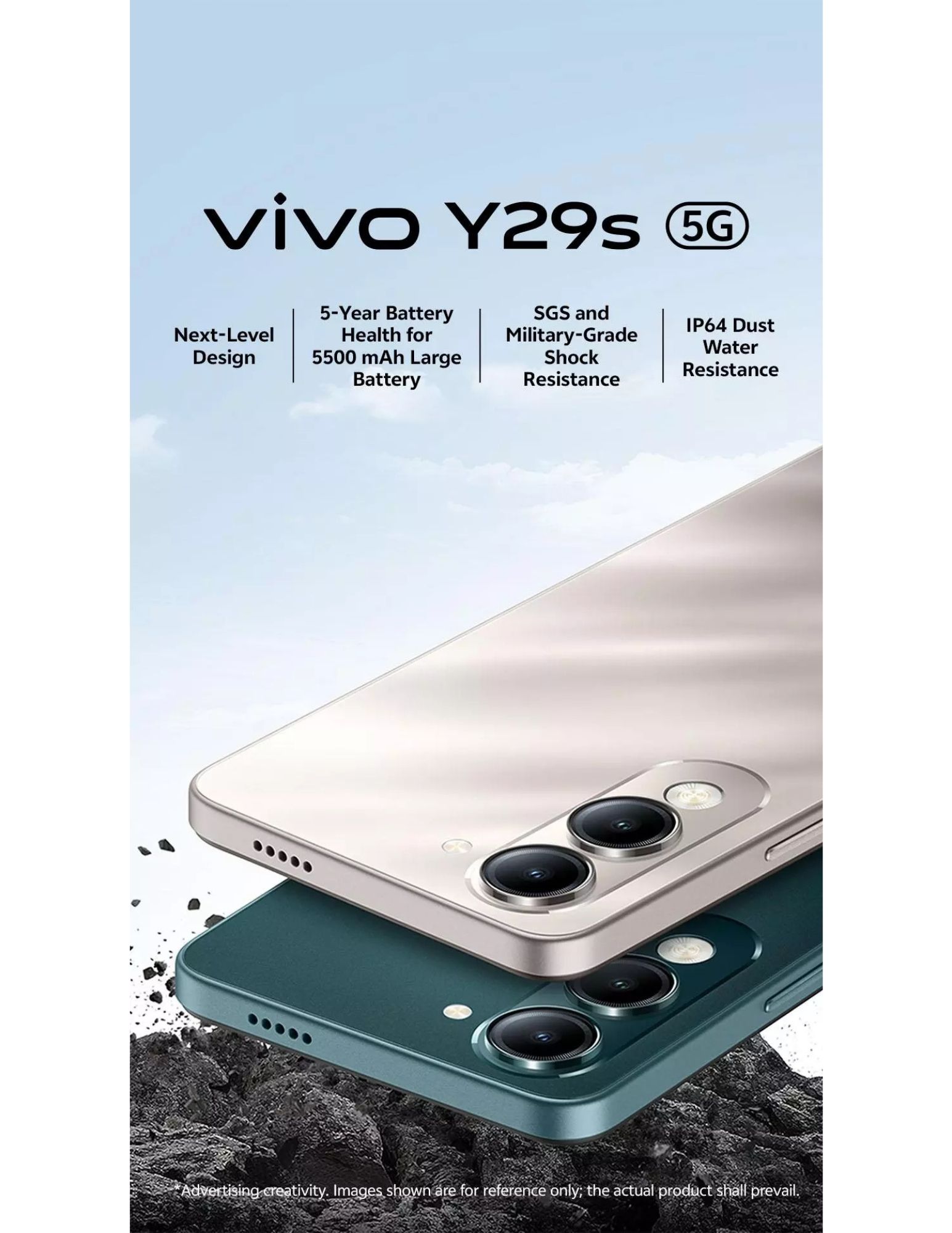 Vivo Y29s 5G smartphone highlighting durability and design