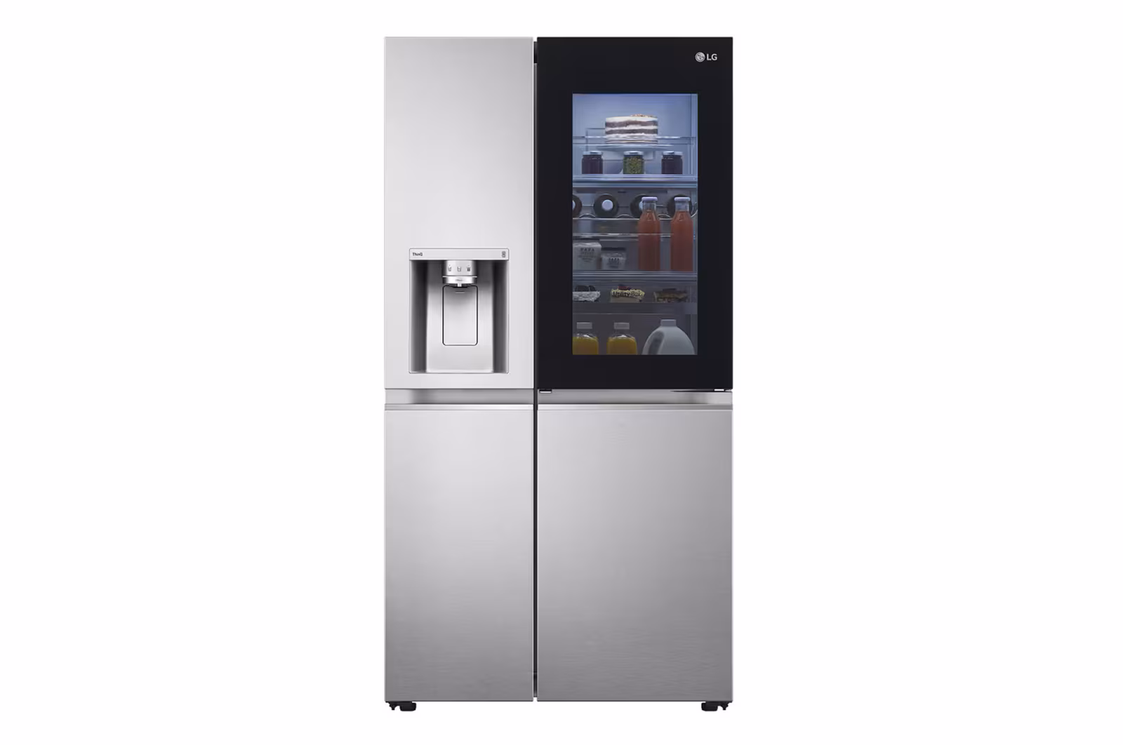674L SidebySide Fridge with InstaView & DoorinDoor™ in Noble Steel Finish