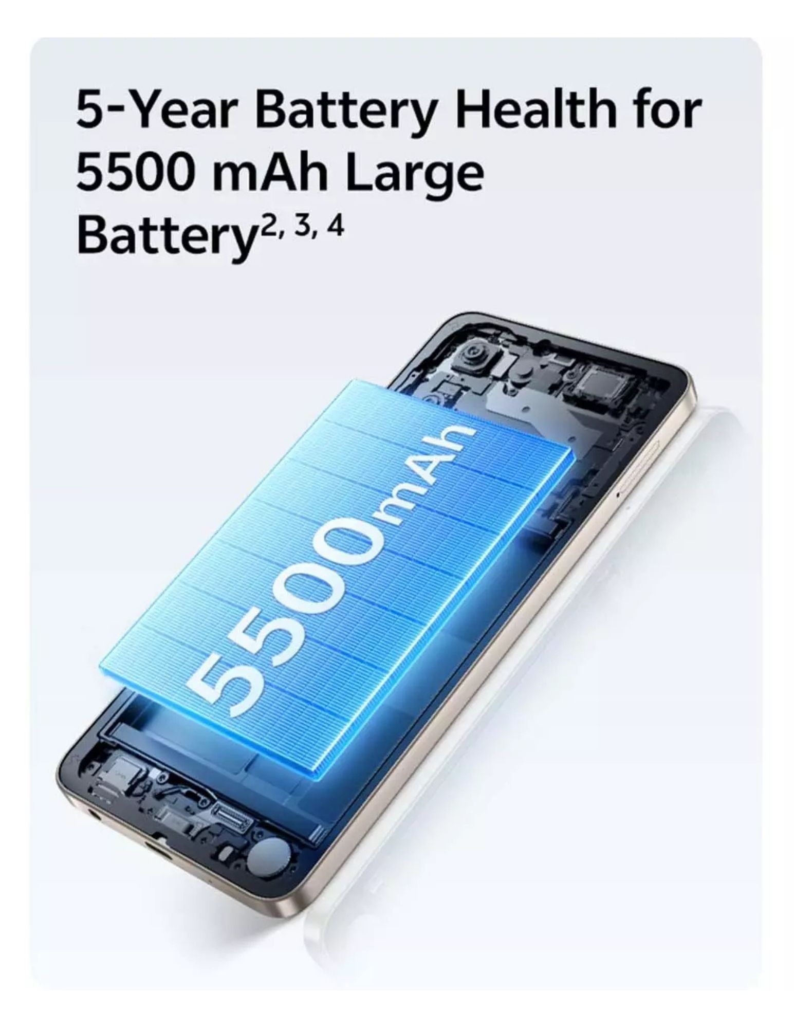 Vivo Y29s 5G showing 5500mAh battery internal structure