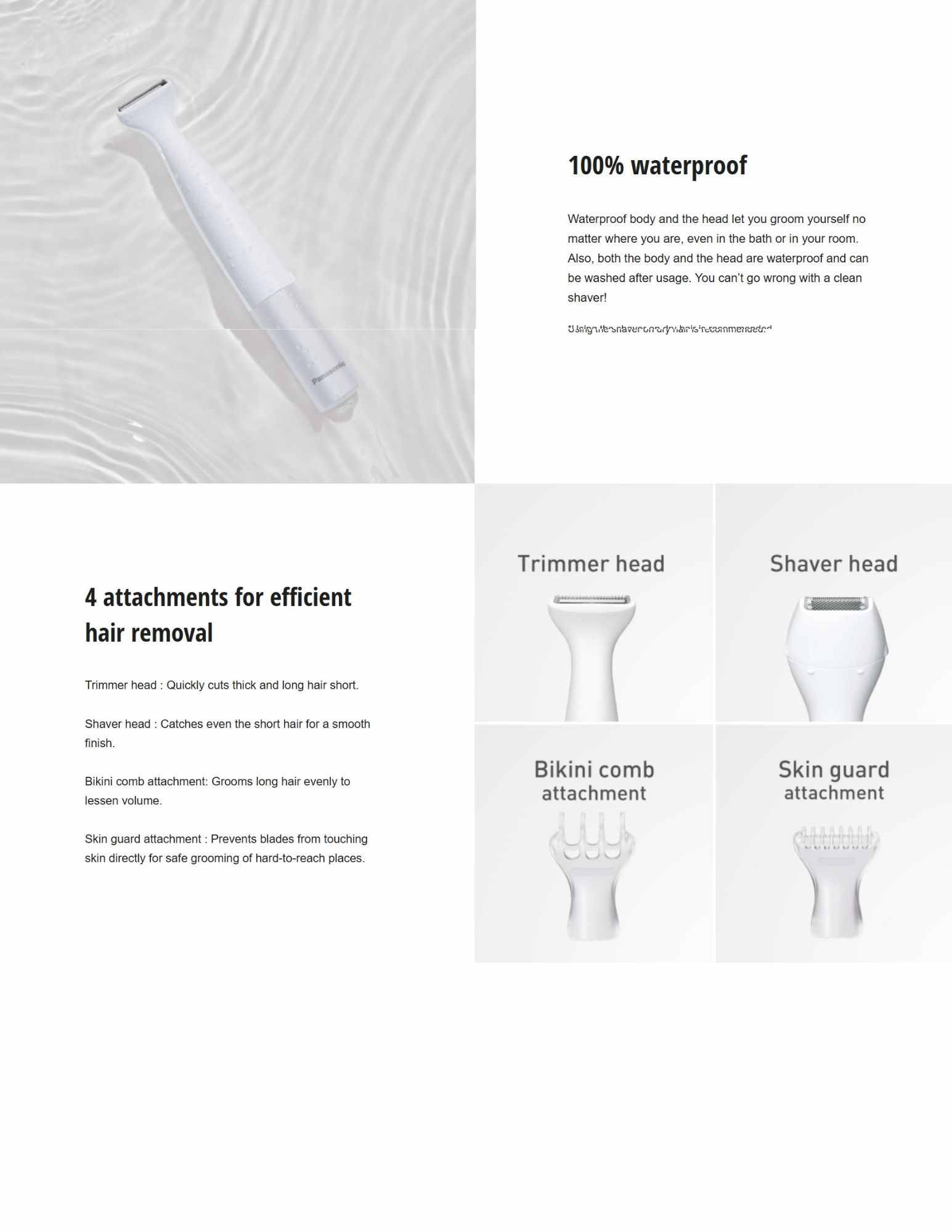 Four attachments for all areas.