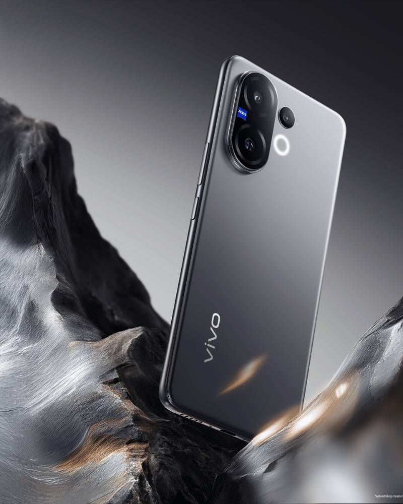 vivo V60 5G with 50MP ZEISS telephoto camera in grey.