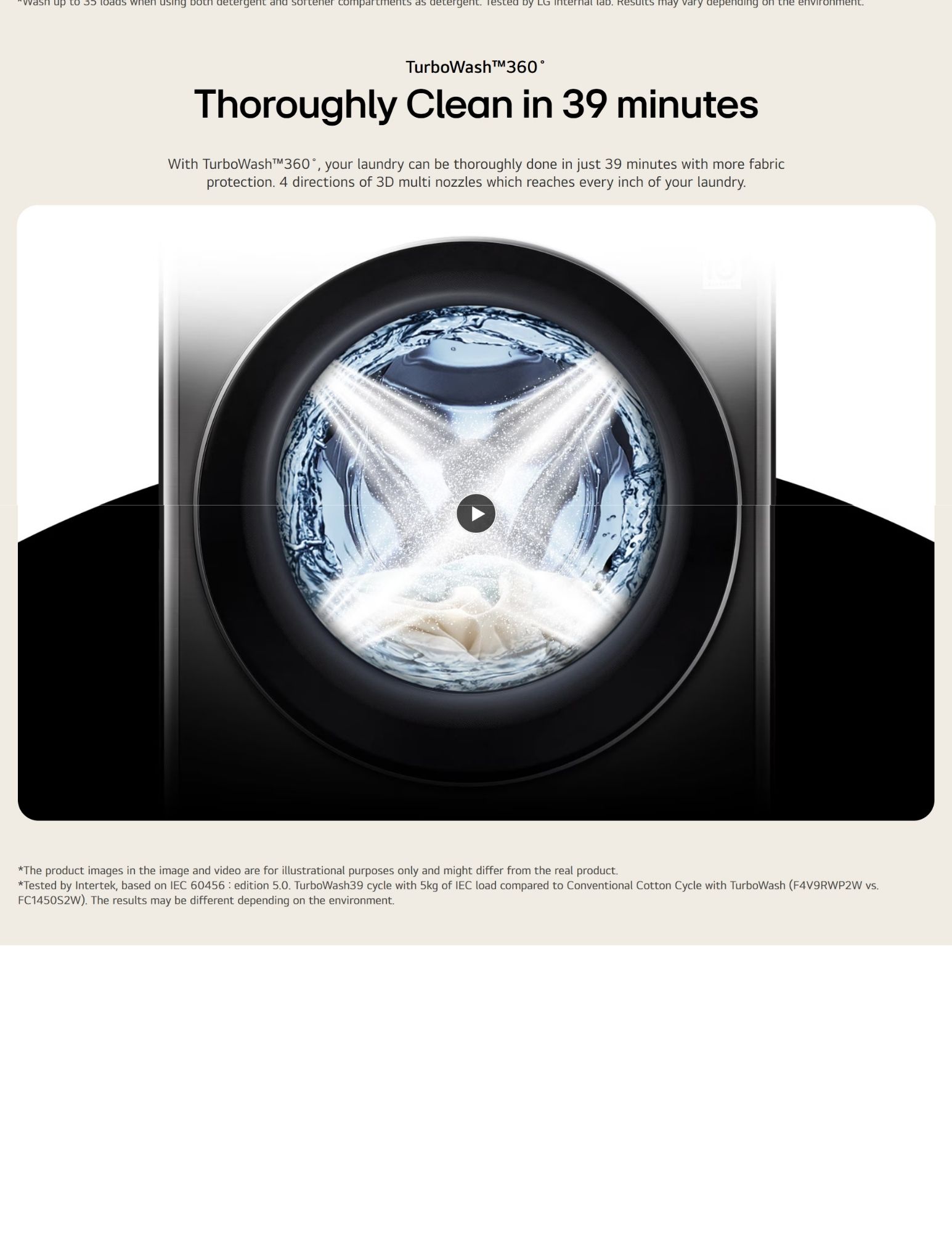 TurboWash 360 cleans laundry in just 39 minutes