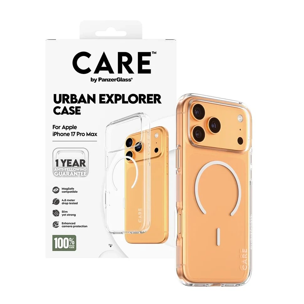 CARE by PanzerGlass® Flagship Case Transparent Urban Explorer w. White MagSafe iPhone 17 Pro Max - Image 4