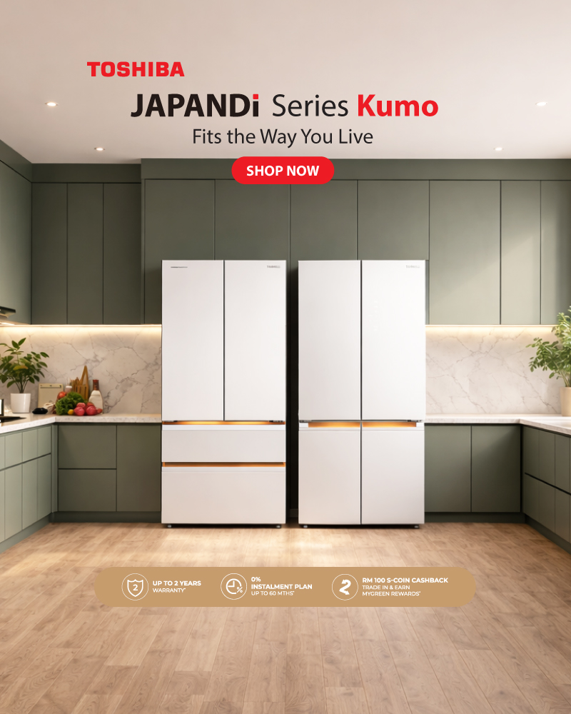 TOSHIBA JAPANDi Series Kumo. Get 0% instalments up to 60 months and RM100 S-Coin cashback on refrigerators. SHOP NOW.