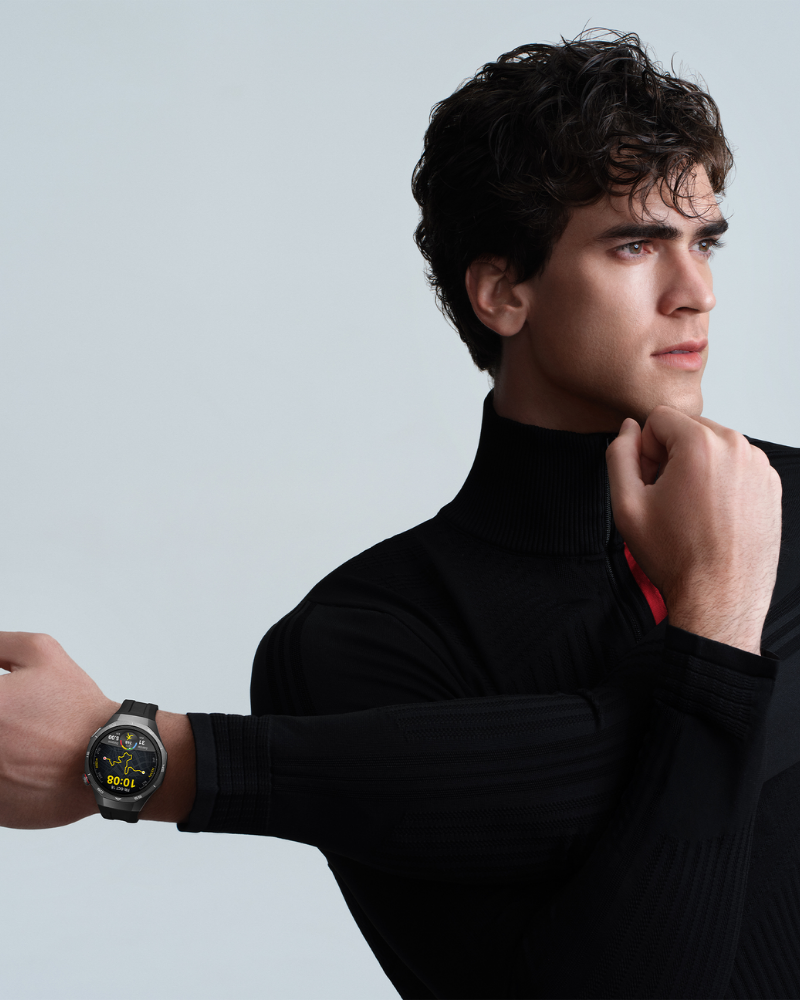 Promotional image for the Huawei Watch GT Series featuring a man wearing the smartwatch, highlighting its classic and versatile design