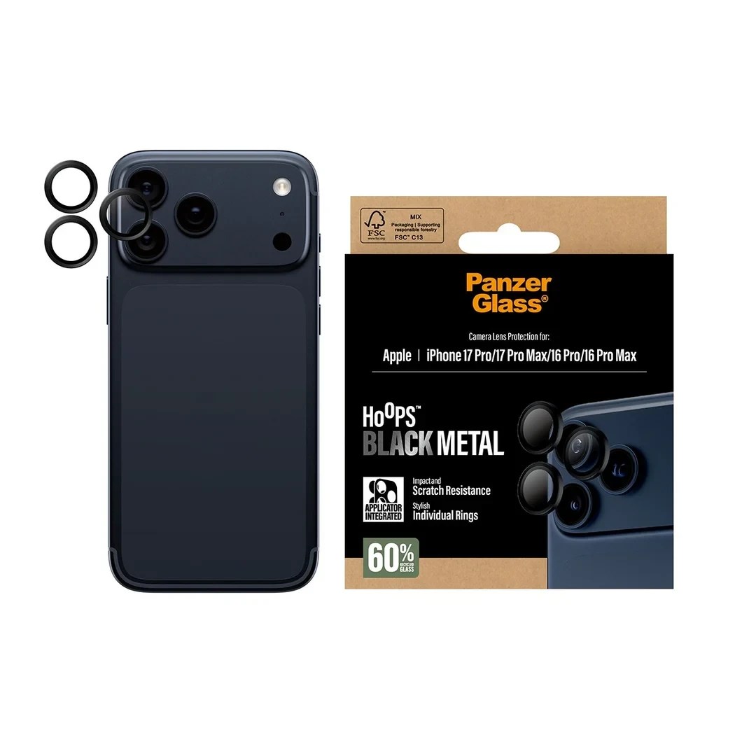 PanzerGlass Hoops Black Camera Lens Protector iPhone 17 Pro and iPhone 17 Pro Max - Image 3