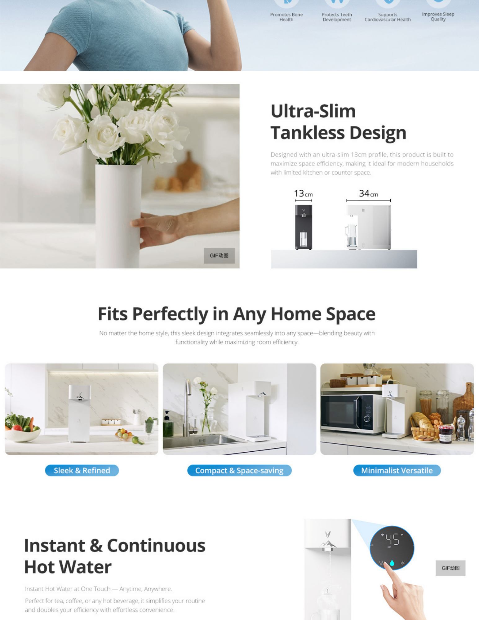 Ultra-slim tankless design