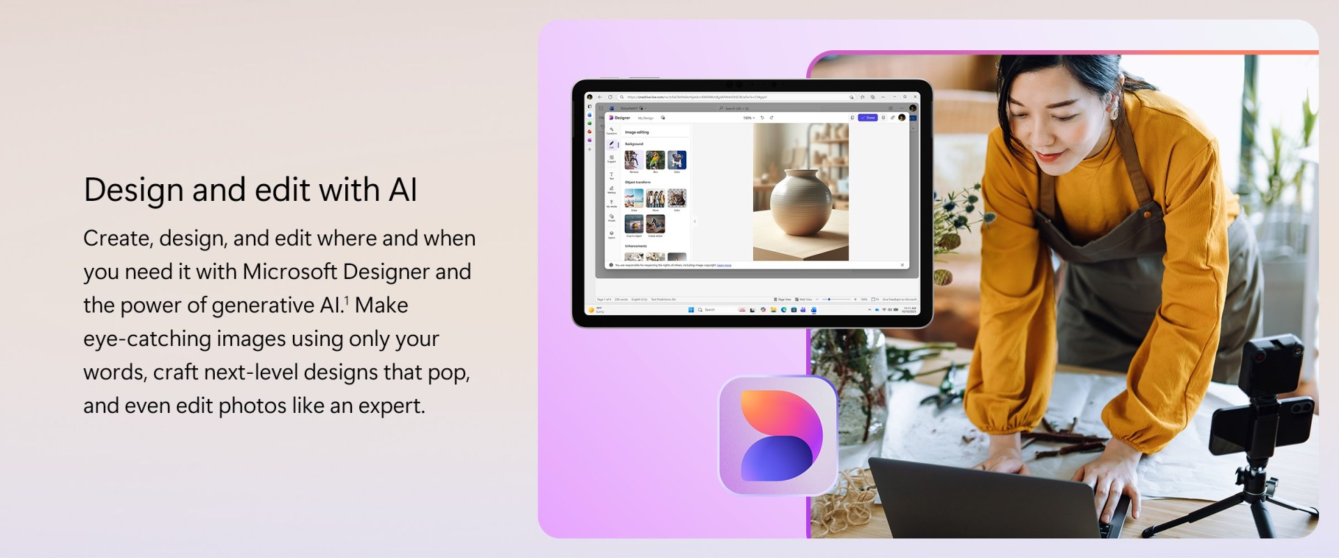 Designing visuals with Microsoft Designer and AI tools