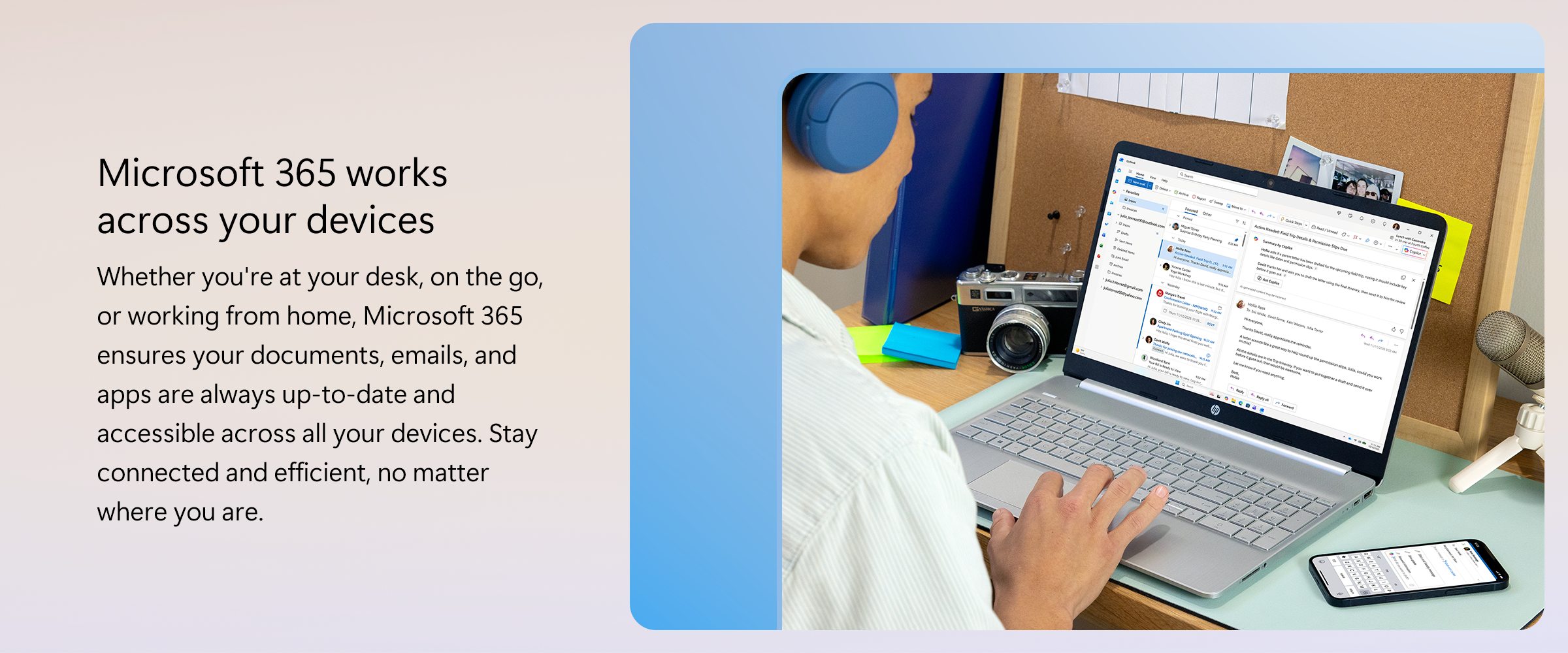 Microsoft 365 syncing emails and files across devices