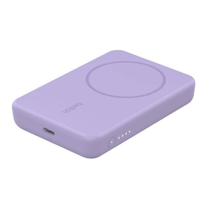 Belkin 5K Magnetic Wireless Power Bank + Kickstand, Purple - Image 4