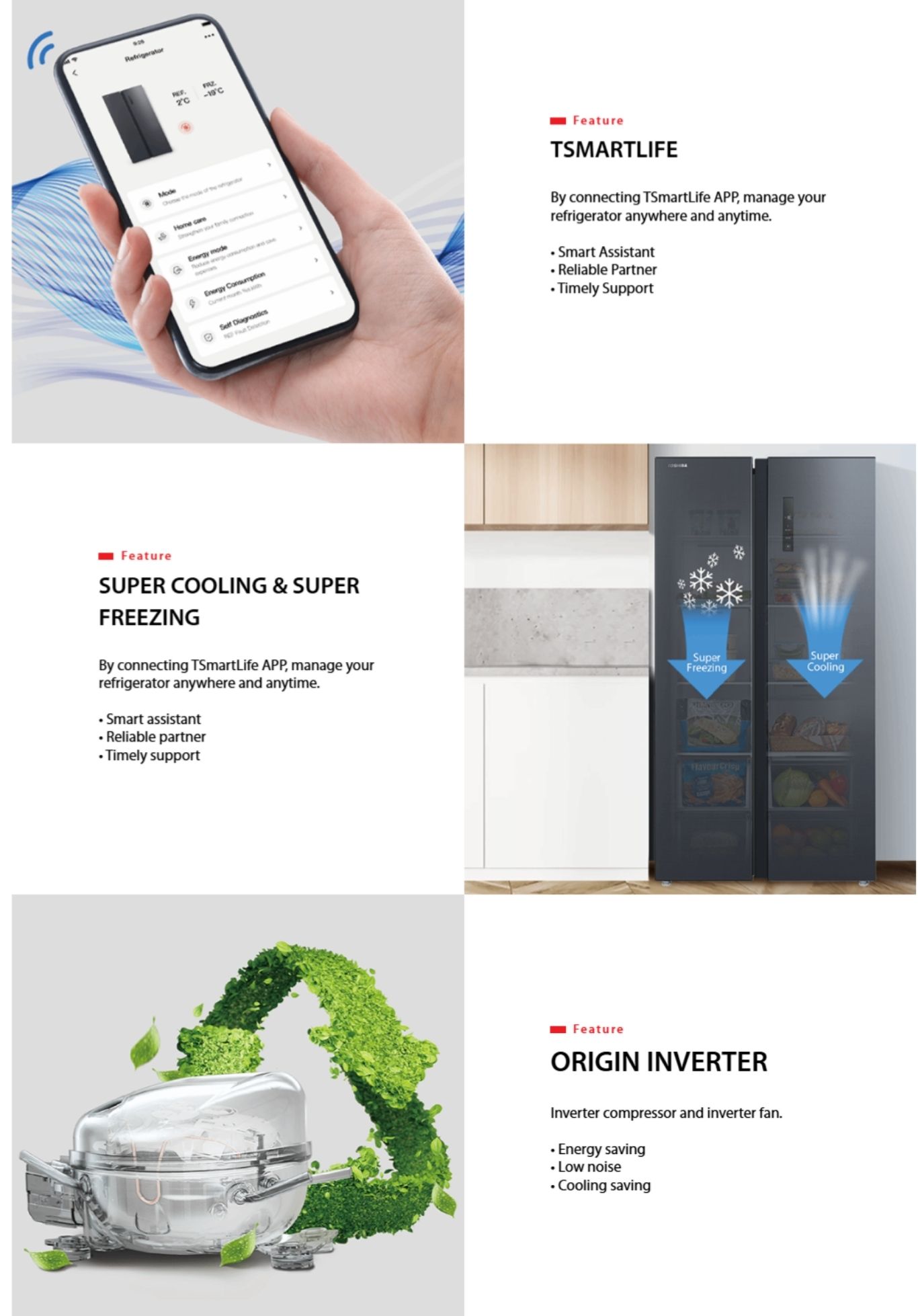 Super cooling and freezing function on Toshiba fridge