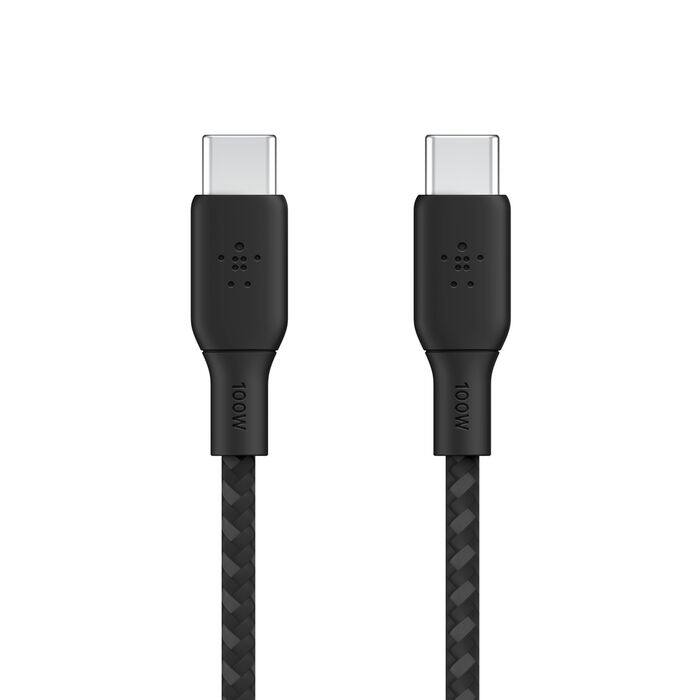 100W Braided USBC-C 2.0 CABLE 2M BLACK - Image 2