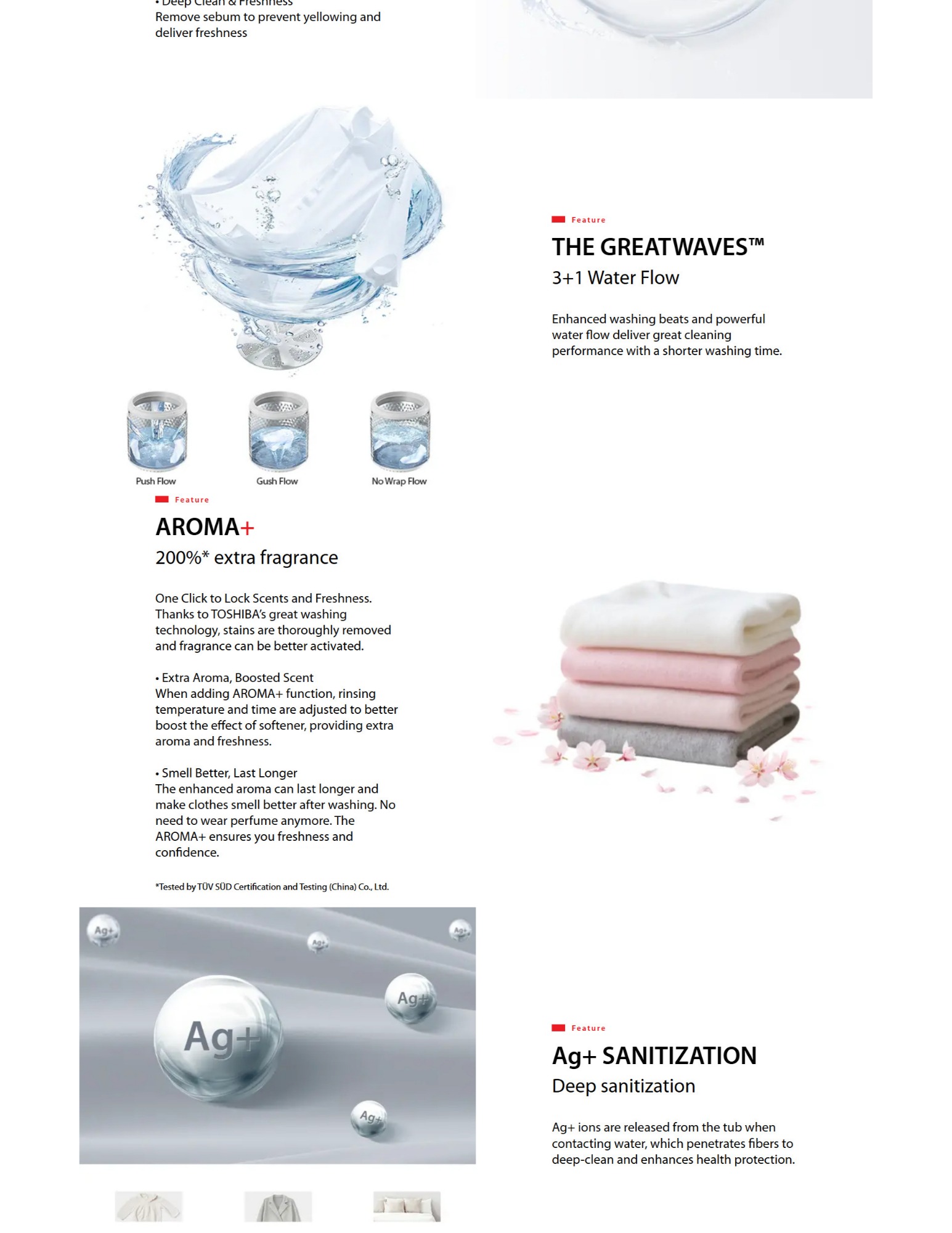 AROMA+ feature boosts fragrance and long-lasting freshness