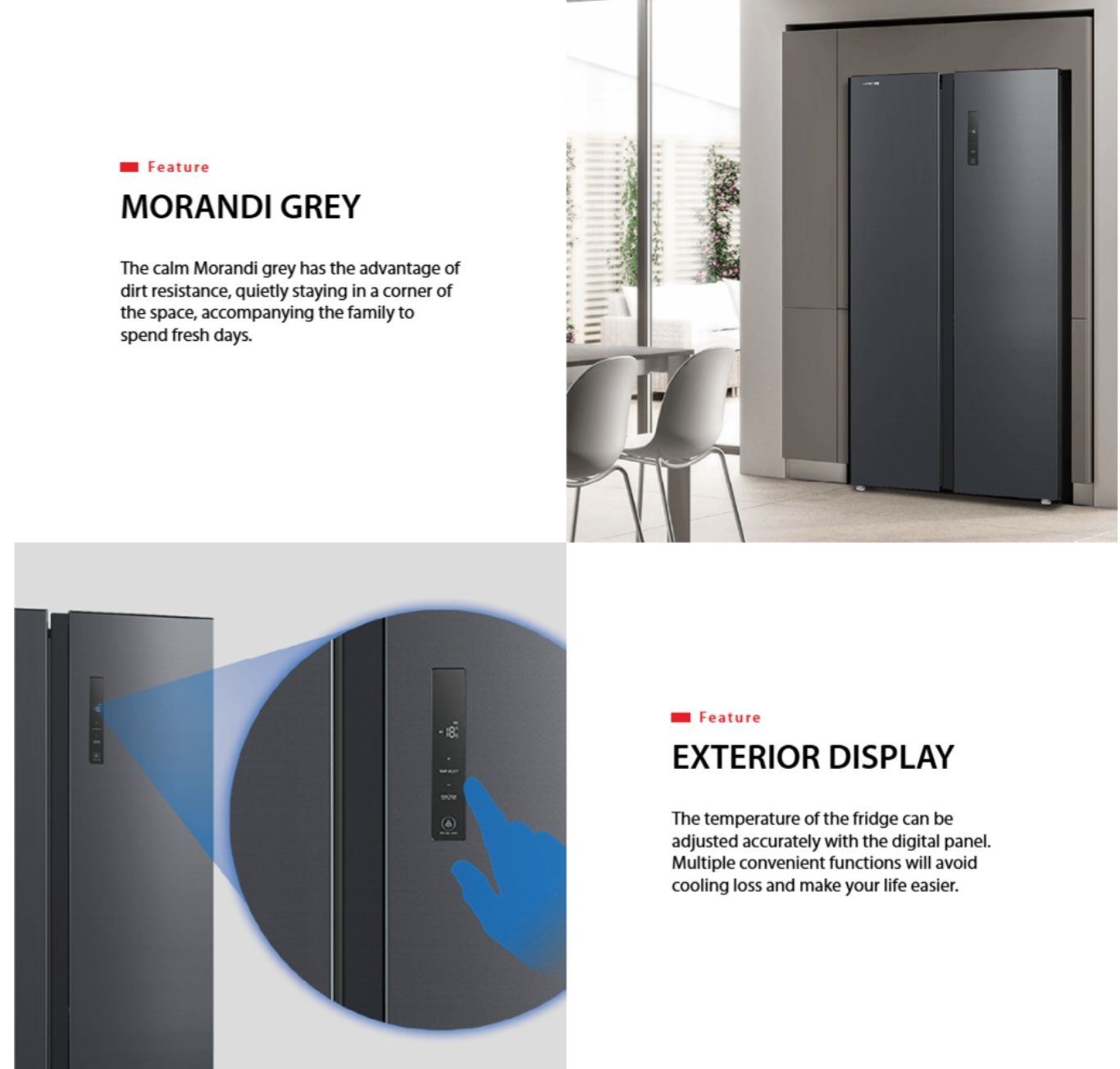 Exterior digital control panel on Toshiba refrigerator