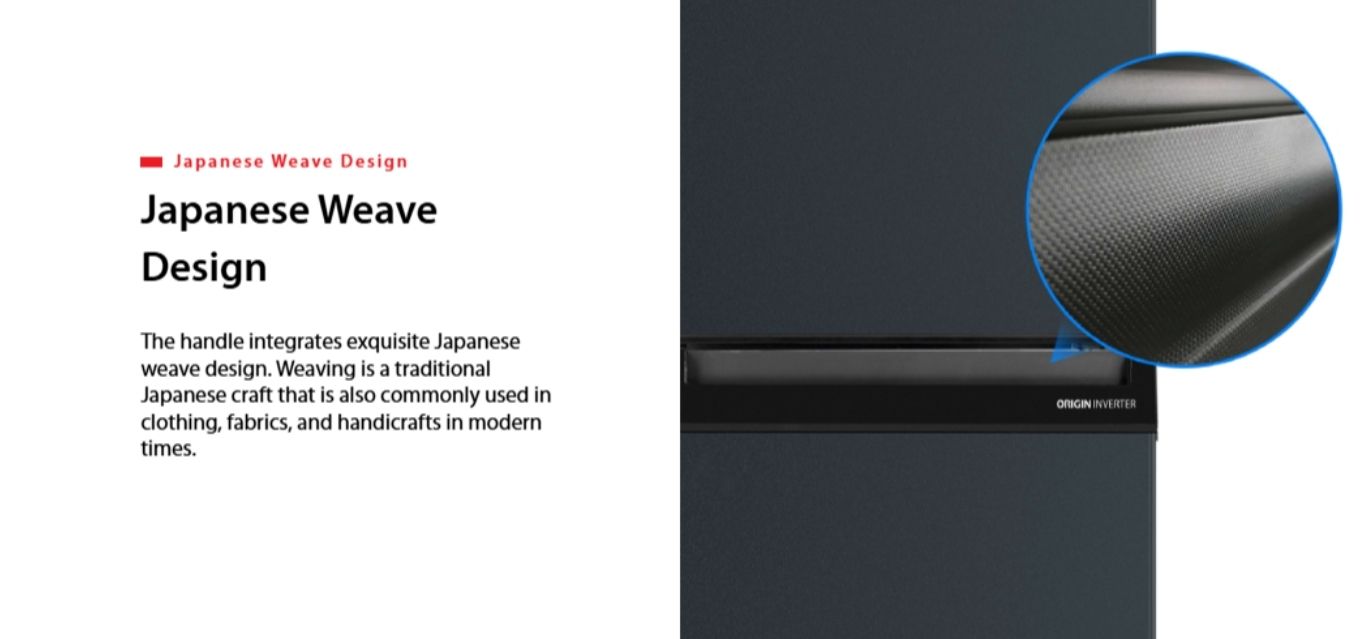 Japanese weave handle design with premium texture