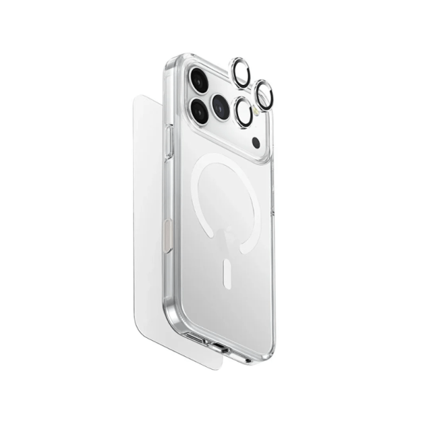 Uniq ClearVue 360 Hybrid MagClick Charging Case for iPhone 17 Pro Max 6.9 Essential Bundle - Clear