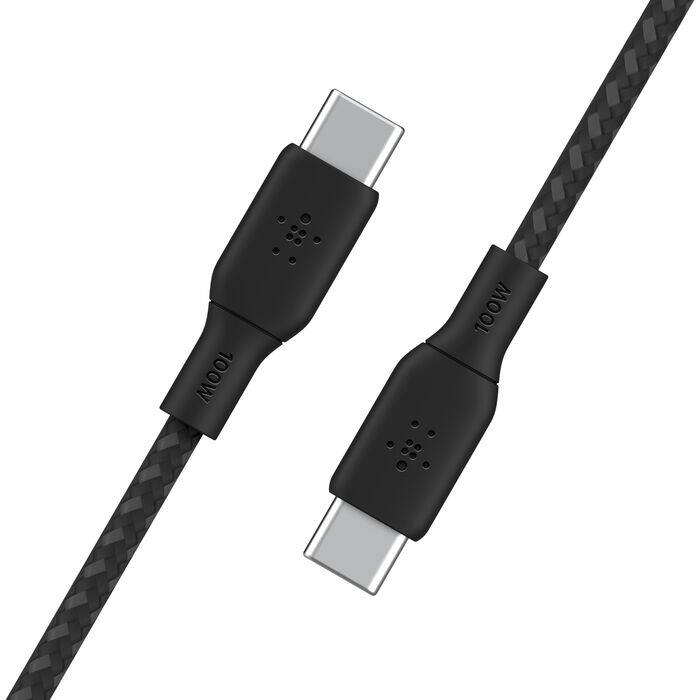 100W Braided USBC-C 2.0 CABLE 2M BLACK - Image 3