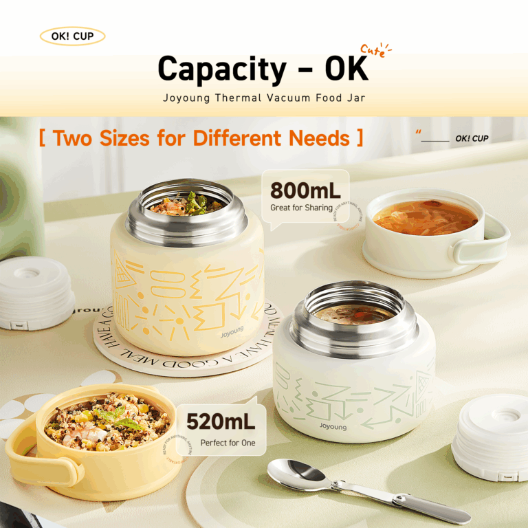 Thermal food jars in 520ml and 800ml size options