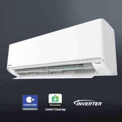 Panasonic inverter air conditioner with nanoe technology and Comfort Cloud app support.